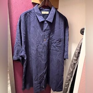 Men’s Tommy Bahama 3XLT navy 100% silk shirt